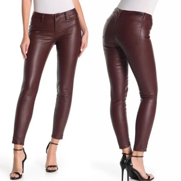 Blank NYC Pants - SOLD | Blank NYC Vegan Soft Leather Pants Mid-Rise Skinny Fit in Oxblood Size 30